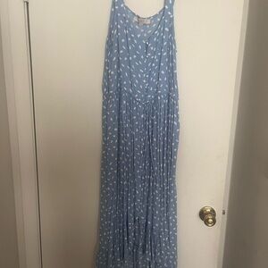 LOFT Blue and White Midi Dress